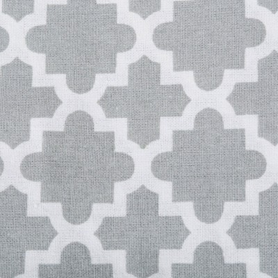 Gray Lattice Cotton Tablecloth with Pleated Corners, 60x84