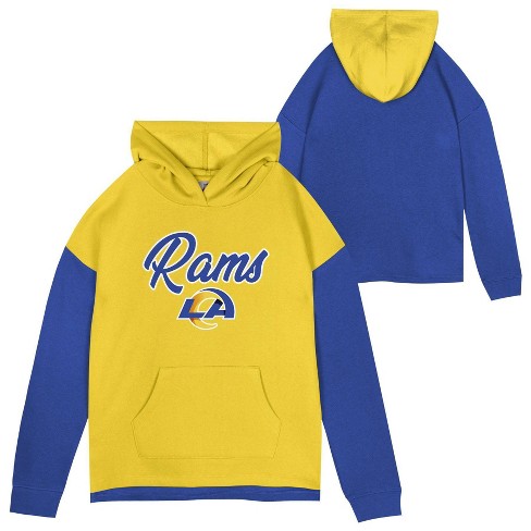 NFL Los Angeles Rams Girls' Fleece Hooded Sweatshirt - L