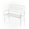 36" x 45" Daisy Metal Garden Bench White - Alpine Corporation - 3 of 4