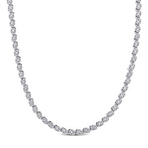 EVERLY JEWELRY | Sterling Silver 1 CT TGW Cubic Zirconia Necklace, 17-inch - 1 of 4