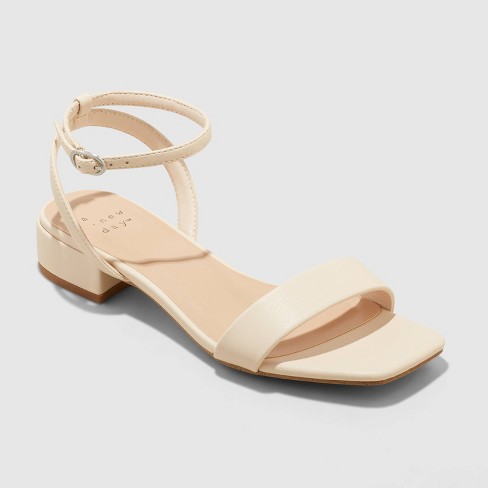 Women s Delores Ankle Strap Sandals A New Day Off white 11 Target