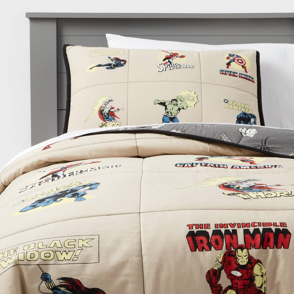 Photos - Duvet Full/Queen Marvel Characters Kids' Quilt - The Marvel Collection by Pillowfort™