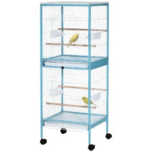 55" 2 In 1 Bird Cage Aviary Parakeet House for finches, budgies with Wheels - 1 of 4
