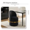 Velvet Accent Chair with Round Barrel Back and Swivel Base, Upholstered Swivel Dining Chair for Small Space,Modern Accent Chair for Vanity-Koiai - 3 of 4