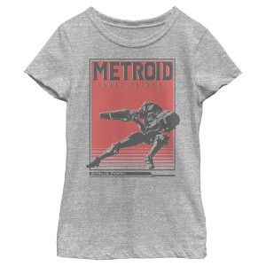 Girl's Nintendo Metroid Samus Returns Poster T-Shirt - 1 of 4
