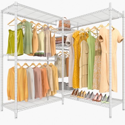 VIPEK Classic L6 Heavy Duty Clothes Rack L Shape Clothing Rack 5-Tier Wire Garment Rack Freestanding Closet, Max Load 850LBS
