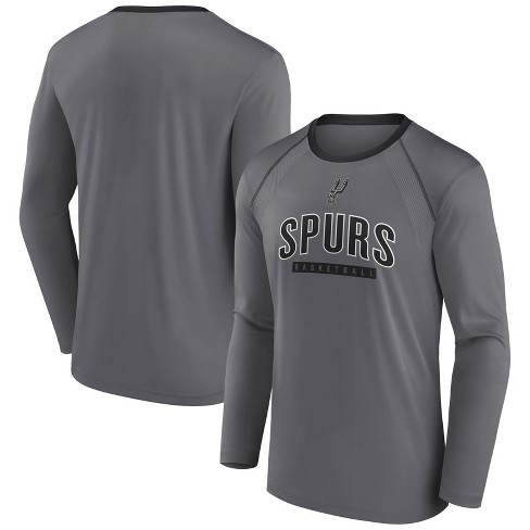 San Antonio Spurs Shirt Mens Small Nike Tee Dri-Fit NBA Gray Long Sleeve