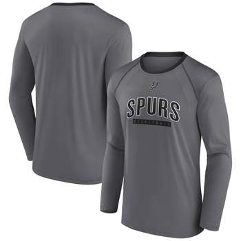 NBA San Antonio Spurs Men's Long Sleeve Gray Pick and Roll Poly Performance T-Shirt
