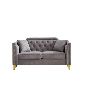 NicBex 61.5 Inch Chenille Pull Buckle Design Loveseat Sofa with 2 Throw Pillows for Living Room,Apartment,Bedroom - 1 of 4