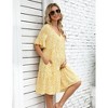 LXT- Maternity Dress Womens Casual Babydoll Dress Ruffle Short Sleeve V Neck Floral Printed Flowy Mini Short Tunic Dress - 3 of 4