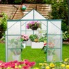 73.75"8X6FT-Green Double Door Polycarbonate Greenhouse Raised Base and Anchor Aluminum Heavy Duty Walk-in Greenhouses - 2 of 4