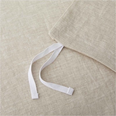 Beige Twin Linen and Cotton Duvet Cover Set
