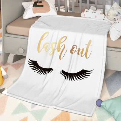 Boersma Long Eyelashes Printed Throw Blanket Plush Fluffy Flannel Fleece Blanket Soft Throws for Sofa Couch and Bed 60*80