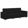 vidaXL 2 Piece Sofa Set - Black Fabric Sofas with Cushions, Sturdy Wood & Metal Frame, Wide Armrests - Ideal for Living Room/Office - 4 of 4