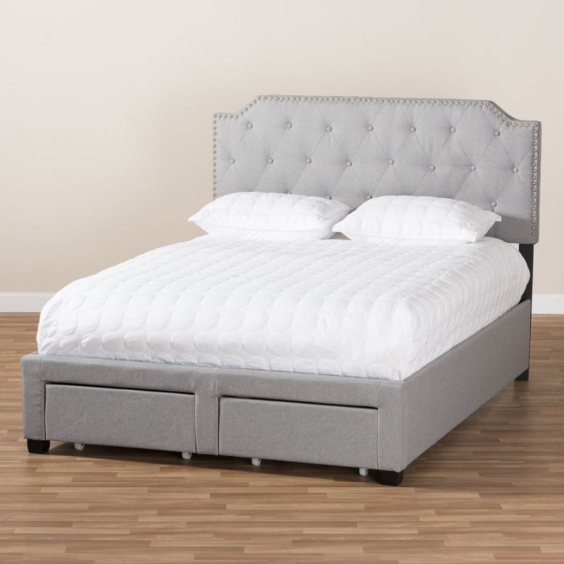 Queen Aubrianne Modern and Contemporary Fabric Upholstered Storage Bed Gray - Baxton Studio, 4 of 15