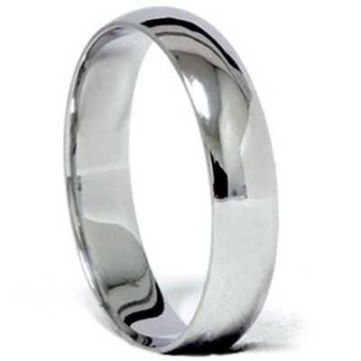 Pompeii3 14k White Gold 5mm Plain Comfort Fit Wedding Band
