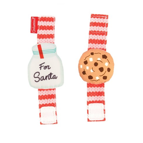 Infantino Go Gaga! Holiday Wrist Rattles - Milk & Cookie : Target