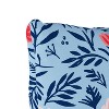Blue Floral Throw Pillow - Skyline Furniture: Indoor Linen & Cotton, Zipper Closure - 3 of 4
