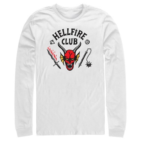 Men's Stranger Things Welcome To The Hellfire Club Long Sleeve Shirt ...