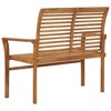 vidaXL Solid Teak Wood Patio Bench - Fine Sanded Outdoor Seating - Refined, Weather-Resistant Garden Furniture - Warm Color Finish - 44.1" - 3 of 4