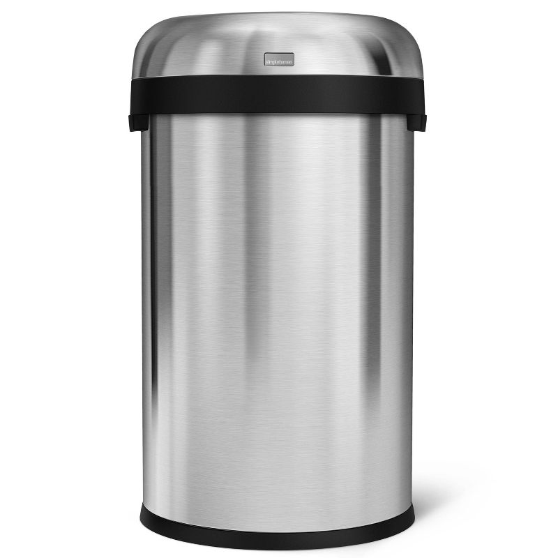 simplehuman 80L Bullet Open Trash Can Heavy Gauge Brushed Stainless Steel, 3 of 5