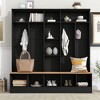 Sapphtopaz Hall Tree with Bench&Shoe Storage Multi-functional Coat Rack with Hooks&Open Storage of Shoes Bench for Entryway,Hallway - 2 of 4