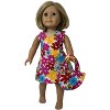 Doll Clothes Superstore Handmade Bright Bold Flower Sundress with Purse for 18-Inch Dolls - 3 of 4