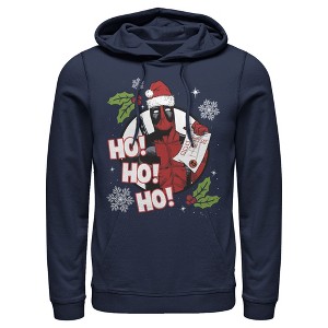 Men's Marvel Deadpool Santa Naughty List Holiday Pull Over Hoodie - 1 of 3