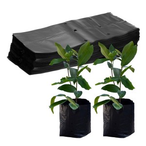 Unique Bargains Thicken Plastic Gardening Seed Plant Bags Nursery Growing Bags Black 100 Pcs - 1 of 4