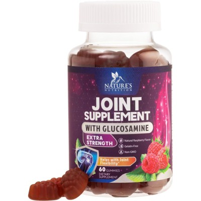 Joint Support Gummies Glucosamine Plus Vitamin E - Nature's Joint Support Supplement for Occasional Discomfort for Back, Knees & Hands - 60 Gummies