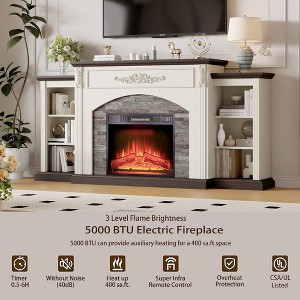 72" Farmhouse Fireplace With Mantel Entertainment Center - 1 of 4