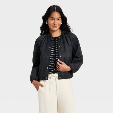 Women's  Lightweight Bomber Jacket - A New Day™ Black XS