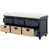 Vynxaria Rustic Storage Bench with 3 Drawers & 3 Baskets, Multi-Functional Shoe Bench for Living Room, Entryway - 2 of 4
