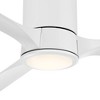 Casa Vieja 56" Keel Modern Indoor Outdoor Ceiling Fan 3 Blade LED Light Remote Control Matte White Finish Bedroom Patio Living Room Hugger Damp Rated - 3 of 4
