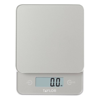 Taylor Digital Kitchen Glass Top 11lb Food Scale Silver