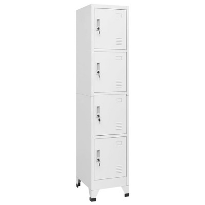 Locker Grey Steel Medium Cabinet Rectangular Industrial  vidaXL