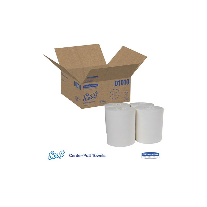 Scott Essential Center-Pull Towels, Absorbency Pockets, 2-Ply, 8 x 15, White, 500/Roll, 4 Rolls/Carton, 2 of 7