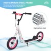INFURNIC Bicycles Youth Scooter Kick Scooter for Kids 6+ with Adjustable Handlebar Widened non-slip Footboard, White, 48.03"*23.62"*32.28" - 4 of 4