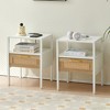 NicBex Modern Nightstand Bedside End Table with Rattan Woven Drawer for Bedroom & Living Room - 2 of 4