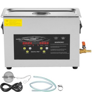 VEVOR 6L Upgraded Ultrasonic Cleaner (400W Heater,180W Ultrasonic) Professional Digital Lab Ultrasonic Parts Cleaner with Heater Timer, Silver - 1 of 4