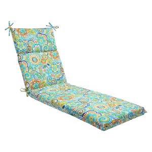 Pillow Perfect Bronwood Outdoor Chaise Lounge Cushion - Multicolored, Blue