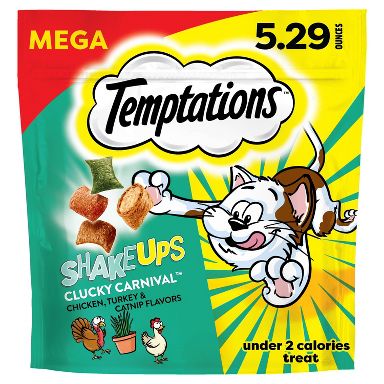 Temptations ShakeUps Clucky Carnival Cat Treats with Chicken Turkey and Catnip - 5.29oz