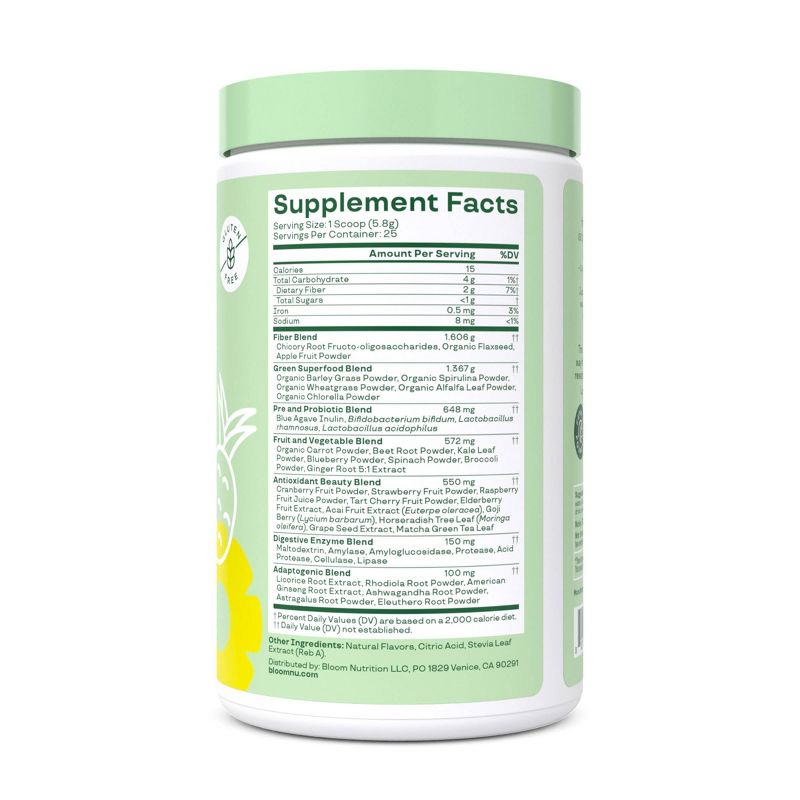 BLOOM NUTRITION Greens and Superfoods Powder - Pineapple - 25ct, 3 of 9