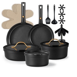 Itopfox 20-Piece Nonstick Cookware Set with Removable Handles, Dishwasher/Oven/Fridge Safe, Induction Compatible Pots and Pans for Kitchen - 1 of 4