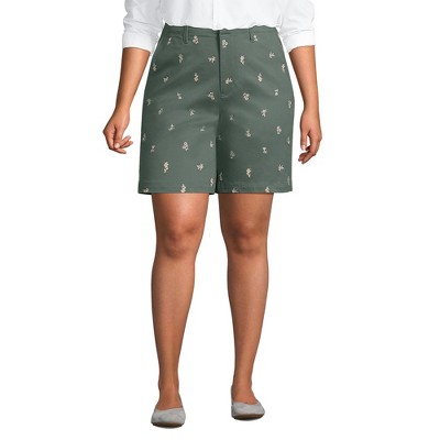Lands' End Women's Plus Size Elastic Back Classic 7" Chino Shorts