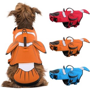 Dog Life Jacket for Small Dogs, High Visibility Safety Flotation Jacket for Swimming, Boating, Beach, Ripstop Adjustable Swim Vest with Rescue Handle - 1 of 4