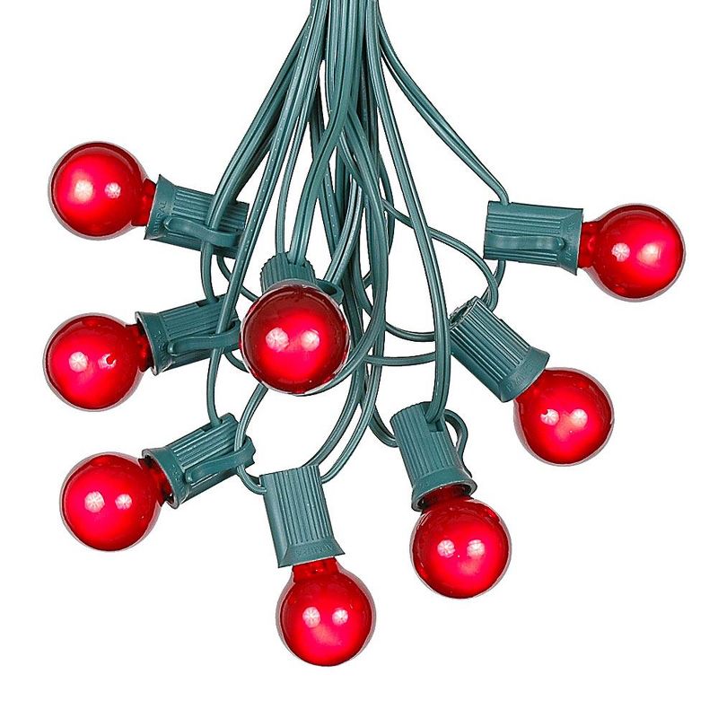 Novelty Lights 100 Feet G30 Globe Outdoor Patio String Lights, Green Wire, 2 of 7