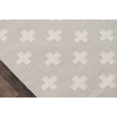 Topanga Handmade Gray Geometric Wool Rug - Easy Care & Stain-Resistant