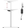 Monoprice Height Adjustable Sit-Stand Riser Table Desk Frame - White With Electric Single Motor, Compatible With Desktops From 39in-63in Wide - 3 of 4