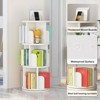 Jojoka 3-Tier Rotating Bookshelf, 360° Wood Bookcase Organizer for Kids and Adults, Space-Saving Standing Corner Shelf for Bedroom or Living Room - 3 of 4